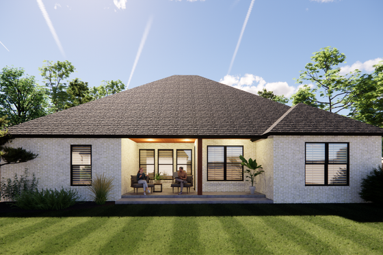 Exterior - Rear Elevation for Traditional House Plan #1098-2 - 4 bed, 2.5 bath