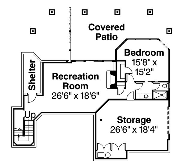 House Blueprint - Floor Plan - Lower Floor Plan #124-884