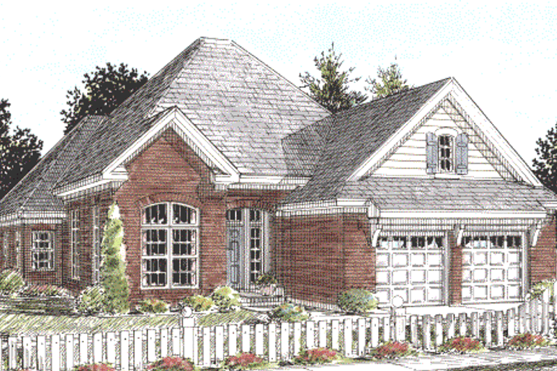 House Blueprint - Traditional Exterior - Front Elevation Plan #20-1589