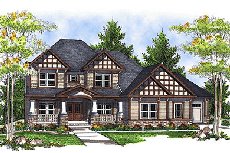 Home Plan - European Exterior - Front Elevation Plan #70-697