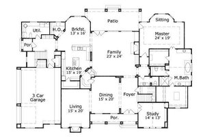 Floor Plan - Main Floor for Traditional House Plan #411-613 - 4 bed, 4.5 bath