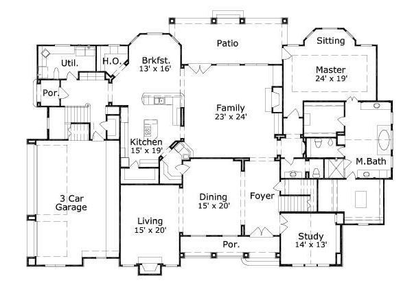 Traditional Floor Plan - Main Floor Plan #411-613