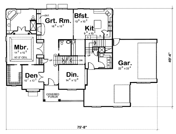 Traditional Style House Plan - 3 Beds 3.5 Baths 3161 Sq/Ft Plan #20 ...