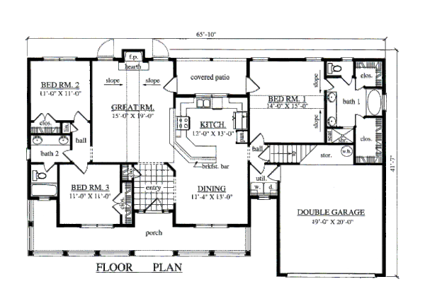 Farmhouse Floor Plan - Main Floor Plan #42-352