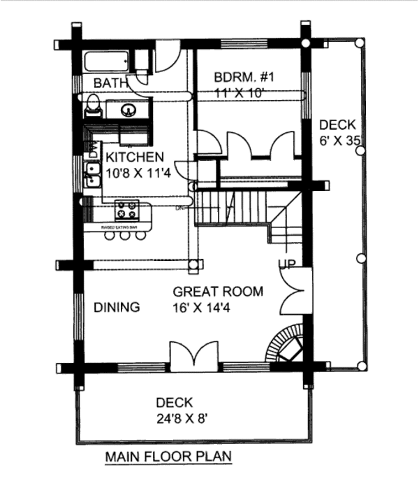 Log Floor Plan - Main Floor Plan #117-604