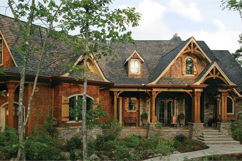 Architectural House Design - Craftsman Exterior - Front Elevation Plan #54-415
