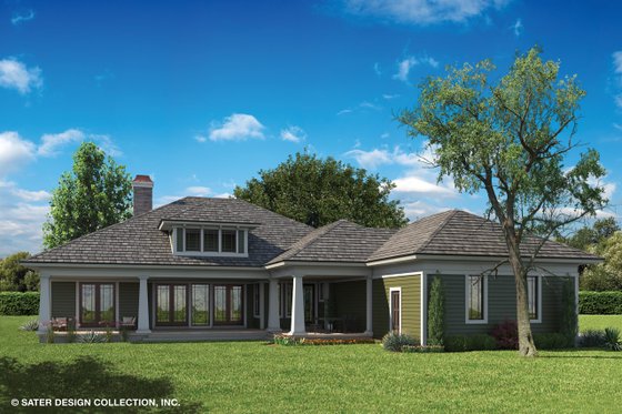 Exterior - Rear Elevation for Craftsman House Plan #930-462 - 3 bed, 2.5 bath