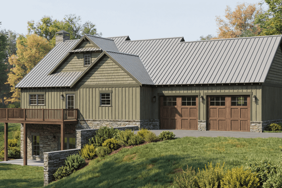 Exterior - Rear Elevation for Cottage House Plan #923-454 - 3 bed, 2.5 bath