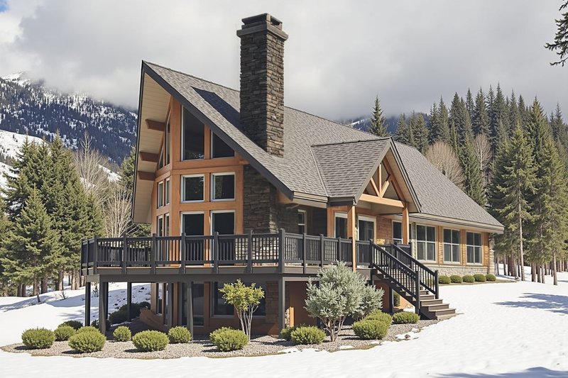 Home Plan - Exterior - Front Elevation 3 for Bungalow House Plan #3-283 - 3 bed, 1 bath