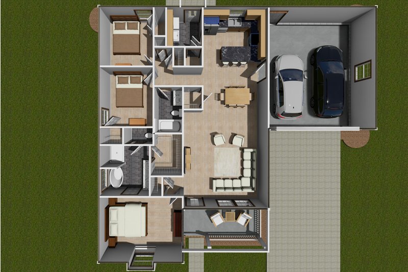 Home Plan - Floor Plan - Main Floor for Traditional House Plan #20-1888 - 3 bed, 2 bath