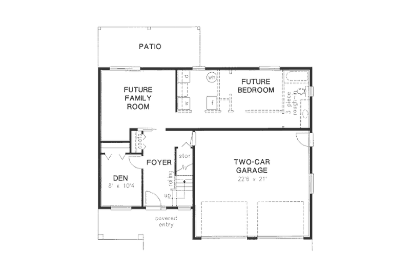 Home Plan - Floor Plan - Lower Floor for Traditional House Plan #18-9231 - 4 bed, 2 bath