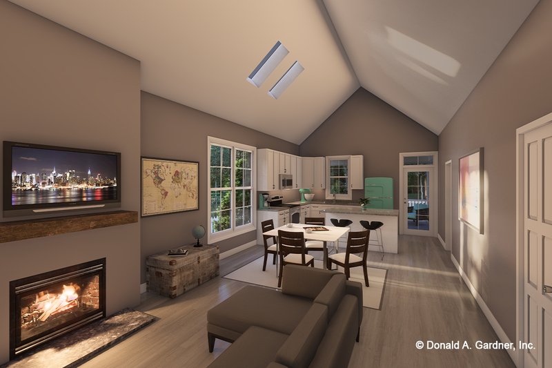 Dream House Plan - Interior - Family Room for Farmhouse House Plan #929-1188 - 2 bed, 2 bath