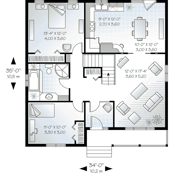Architectural House Design - Cottage Floor Plan - Main Floor Plan #23-609
