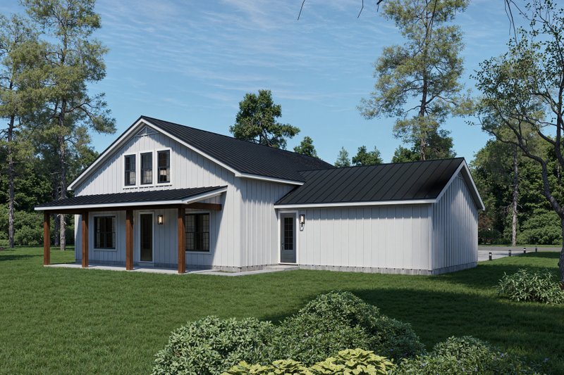 House Design - Exterior - Rear Elevation for Farmhouse House Plan #932-1195 - 3 bed, 3.5 bath