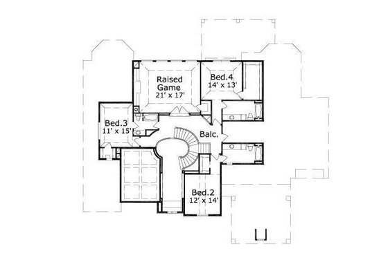 Floor Plan - Upper Floor for Traditional House Plan #411-501 - 5 bed, 5.5 bath