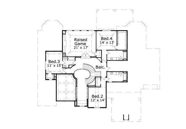Traditional Floor Plan - Upper Floor Plan #411-501