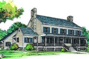 Colonial Exterior - Front Elevation Plan #72-182