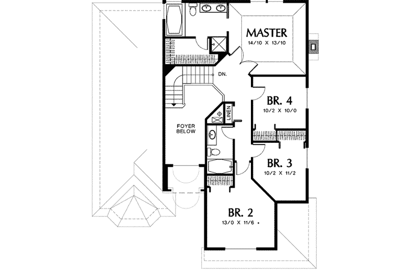 Home Plan - Floor Plan - Upper Floor for Traditional House Plan #48-209 - 4 bed, 2.5 bath