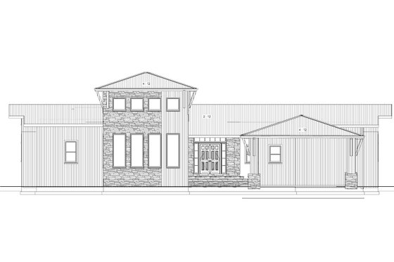 Exterior - Front Elevation for Farmhouse House Plan #1109-17 - 2 bed, 2.5 bath