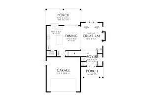 Floor Plan - Main Floor for Farmhouse House Plan #48-1189 - 3 bed, 2.5 bath