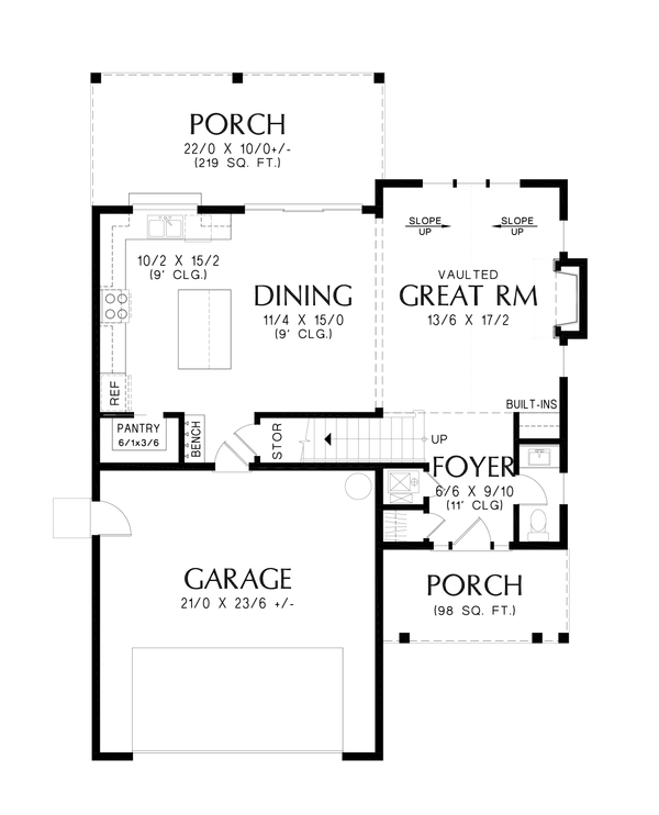 Farmhouse Floor Plan - Main Floor Plan #48-1189