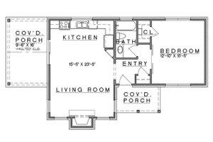 Floor Plan - Main Floor for Cottage House Plan #935-9 - 1 bed, 1 bath