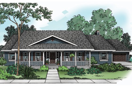 Exterior - Other Elevation for Farmhouse House Plan #124-369 - 4 bed, 2 bath