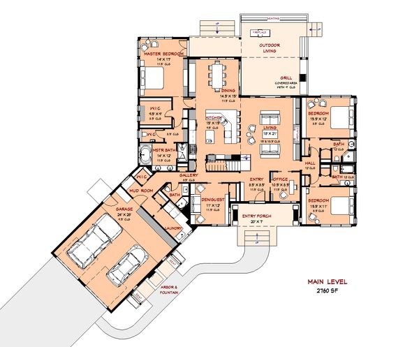 Contemporary Floor Plan - Main Floor Plan #917-42