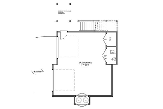 Floor Plan - Main Floor for Craftsman House Plan #899-4 - 1 bed, 1 bath