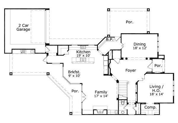 European Floor Plan - Main Floor Plan #411-378