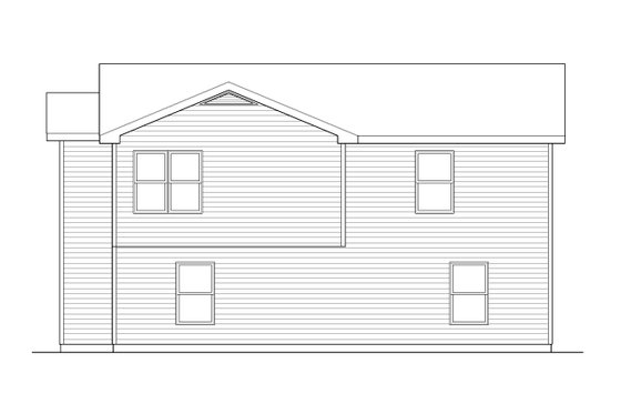 Exterior - Rear Elevation for Traditional House Plan #22-403 - 2 bed, 1 bath