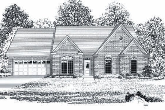 Exterior - Front Elevation for Traditional House Plan #424-93 - 3 bed, 2 bath