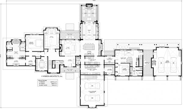 House Blueprint - Floor Plan - Main Floor for Farmhouse House Plan #928-407 - 6 bed, 4.5 bath