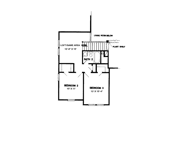 House Design - European Floor Plan - Upper Floor Plan #410-329