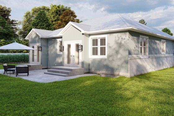 Exterior - Rear Elevation for Ranch House Plan #1060-9 - 5 bed, 3 bath