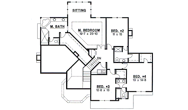 European Floor Plan - Upper Floor Plan #67-266