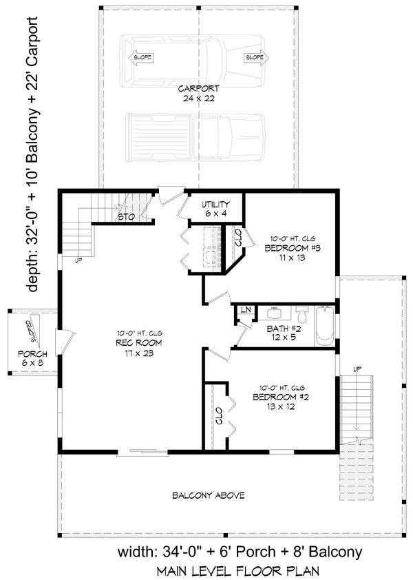 Architectural House Design - Contemporary Floor Plan - Lower Floor Plan #932-1334