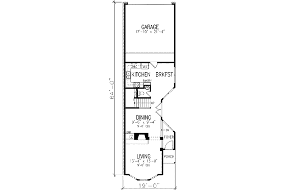 Floor Plan - Main Floor for Victorian House Plan #410-336 - 2 bed, 2.5 bath