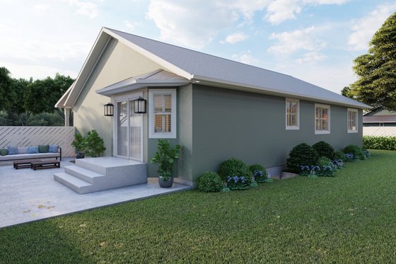 Exterior - Rear Elevation for Ranch House Plan #1060-16 - 5 bed, 3.5 bath