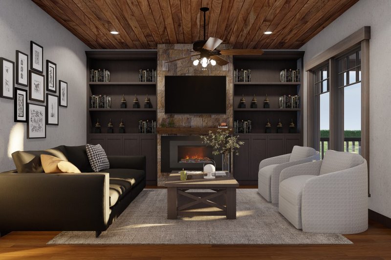 Home Plan - Interior - Family Room for Craftsman House Plan #17-2813 - 3 bed, 2.5 bath