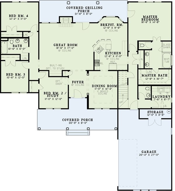 Dream House Plan - Farmhouse Floor Plan - Main Floor Plan #17-1118