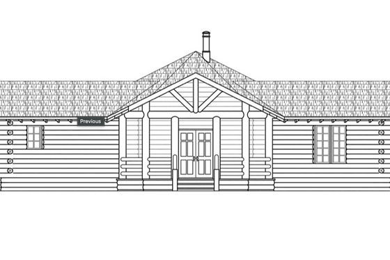 Exterior - Front Elevation 3 for Log House Plan #124-140 - 2 bed, 2 bath