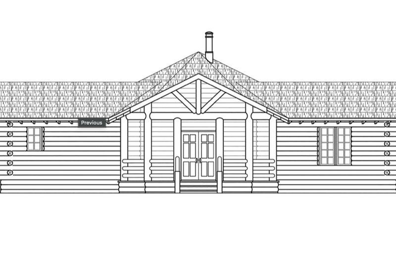 Home Plan - Exterior - Front Elevation 3 for Log House Plan #124-140 - 2 bed, 2 bath