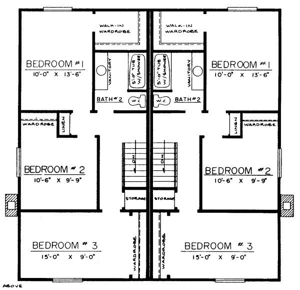Modern Floor Plan - Upper Floor Plan #303-235