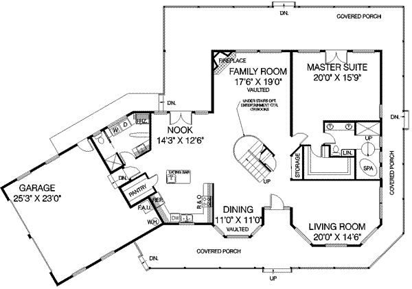 Country Floor Plan - Main Floor Plan #60-401