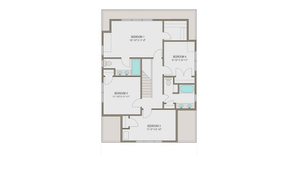 Floor Plan - Upper Floor for Craftsman House Plan #461-46 - 5 bed, 3 bath