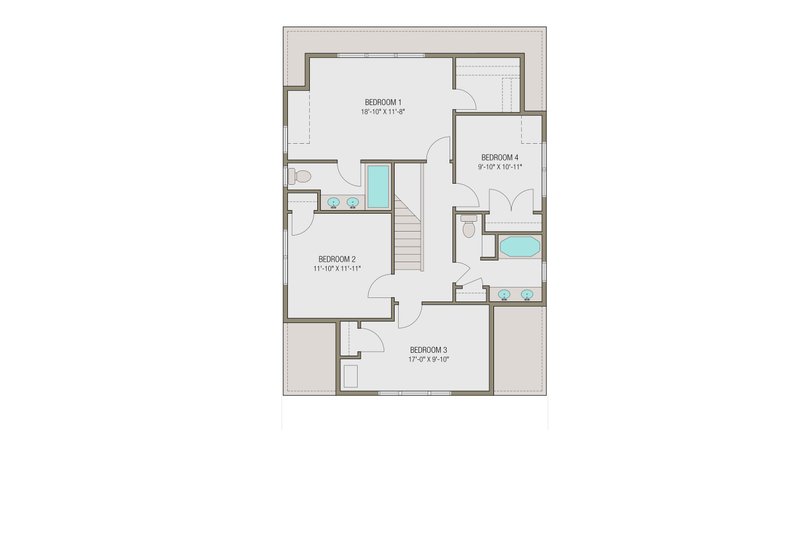 Dream House Plan - Floor Plan - Upper Floor for Craftsman House Plan #461-46 - 5 bed, 3 bath
