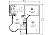 European Style House Plan - 3 Beds 1 Baths 1422 Sq/Ft Plan #25-316 