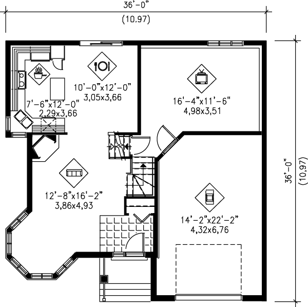 European Floor Plan - Main Floor Plan #25-316