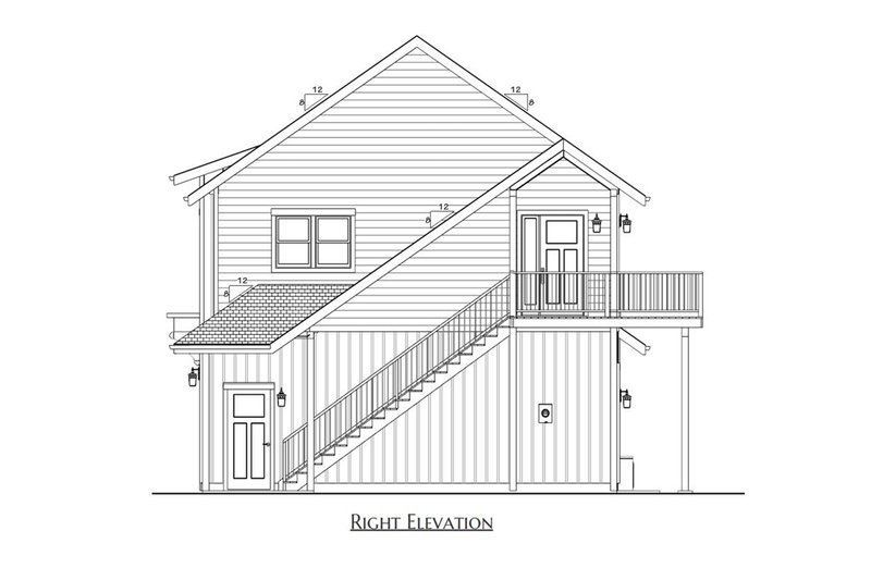 Architectural House Design - Exterior - Other Elevation 3 for Farmhouse House Plan #1099-10 - 1 bed, 1 bath